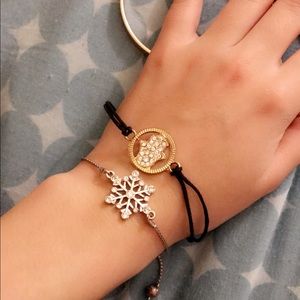 Cute mini hand palm bracelet. Gold painted